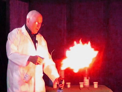 Picture of Rick playing with fire