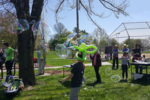 A picture of Absolute Science bubbles in a community setting