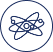 An atom inside a circle